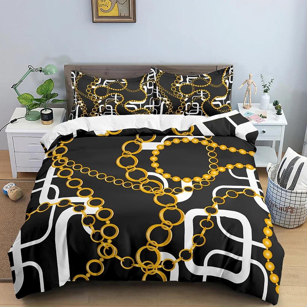 

Пододеяльник с принтом в виде цепочки, Комплект постельного белья, Комплект одеяла для взрослой спальни с наволочкой, Индивидуальный, Размер Квин, Кинг, Покрывало 70x133cm 2pcs
