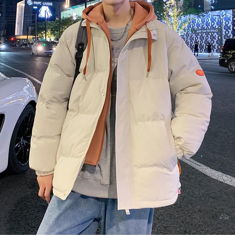 Winter Fake Two-piece Coat Men's New Cotton-padded Coat Loose and Thickened Cotton-padded Jacket Trendy Brand Fattened Large-size Cotton-padded Jacket