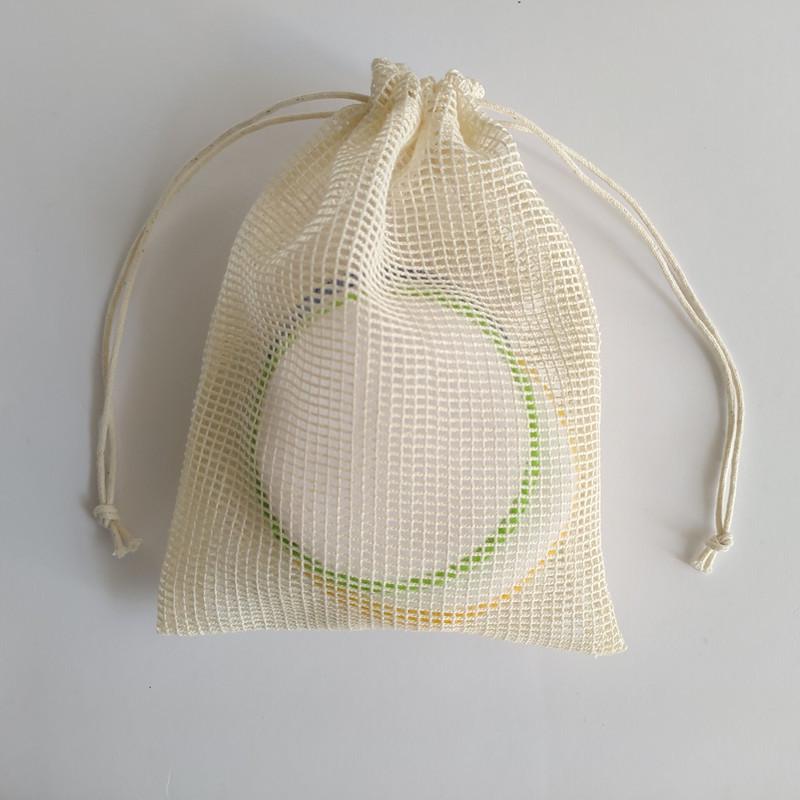 Durable Cotton Mesh Drawstring Bag for Vegetables & Fruits