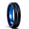 TIGRADE 6/8/10mm Blau&Schwarz Herren Hartmetallring Blau Linien Design Für Damen Eheringe Verlobungsringe Mode Größe 6 -17