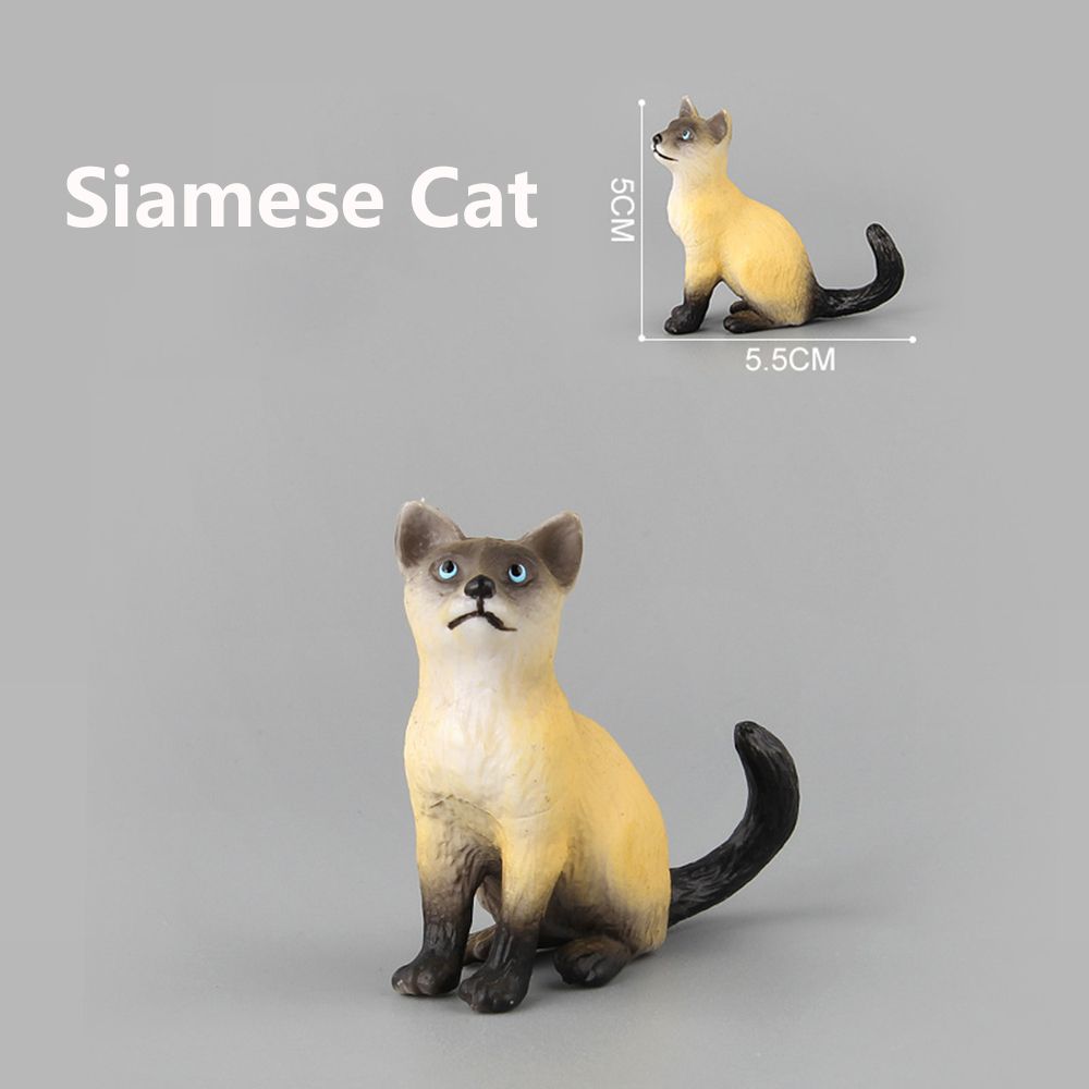 

Plastic Fairy Garden Bonsai Ornament Miniature Cat Mini Pet Model Neko Figurine Simulation Animal Siamese cat