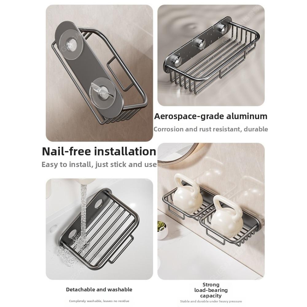 Rustproof Soap Storage Rack Self Adhesive Drainage Soap Holder Shower Storage