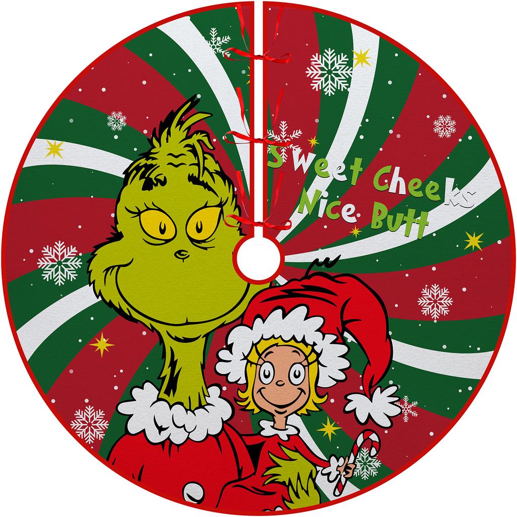 Ozdoba na choinkę dolna spódnica choinkowa obwód choinki nadruk kreskówkowy