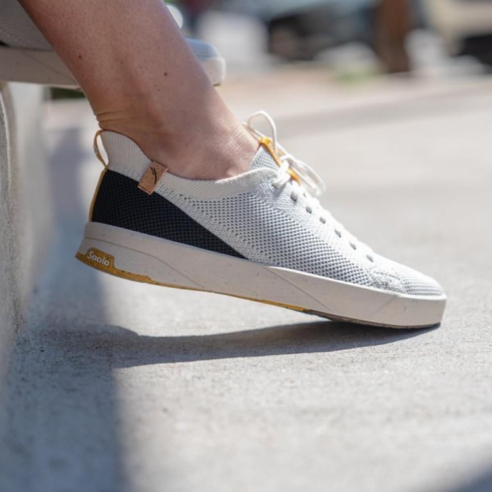 Saola Womens Cannon Knit Sneakers White Black 230(US W 7)