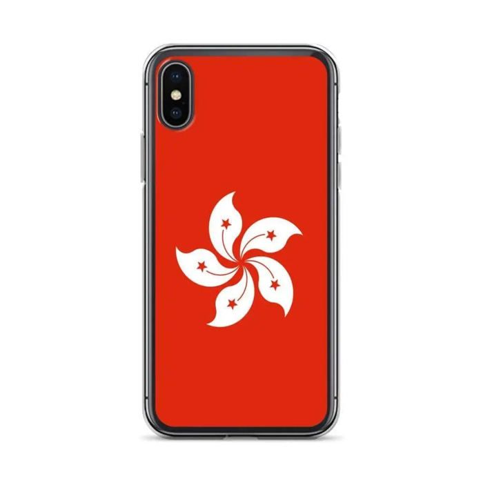 Coque - PIXELFORMA - iPhone X - Drapeau de Hong Kong - Protection complète - Souple