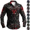 Men's Gothic Print Long Sleeve Shirt for Casual Wear