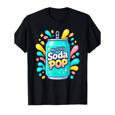 Herren Cartoon Limonade T-Shirt Lustiger Bunter Getränkedose Aufdruck Kawaii Grafik T-Shirt Sommer Streetwear Lässig Baumwolle Kurzarm