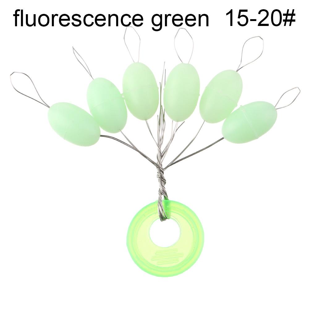 60Pcs(10 Groups) 6-20# Oval Luminous Space Beans Stopper Carp Line Stopper High Concentricity Rubber Float Catfish Flotador