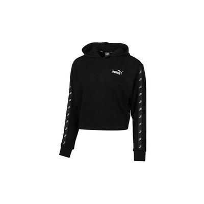 Verstärkter Cropped Hoodie Mit Logo-Band Damen Oberteile Schwarz 586592-01