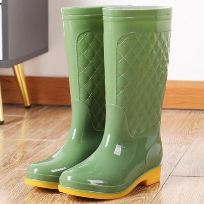 Stivali da Pioggia Impermeabili Alti Antiscivolo da Donna alla Moda con Suola in Pelle di Mucca
