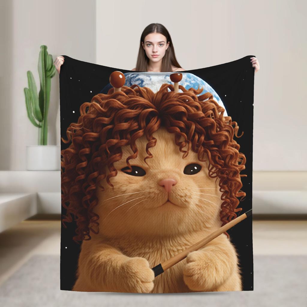 Explosion Toilet Meowl Cat Warm Soft Blanket Novelty Plane Travel Throw Blanket Couch Bed Flannel Bedspread Sofa Bed Cover