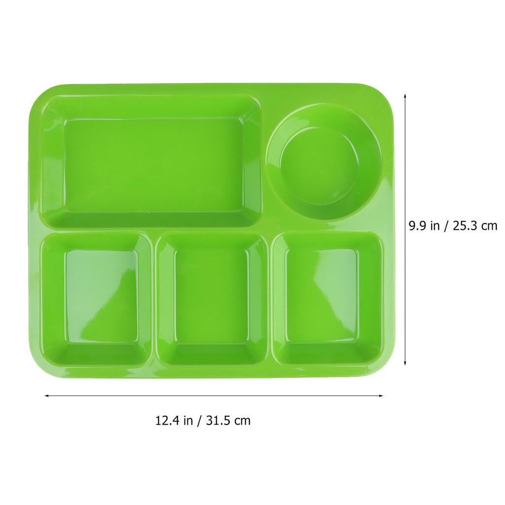 Anti-Fall Plastic Separating Dish Divided Compartments Plate for Fruits Steak Breakfast Family Restaurant Dessert Shop White