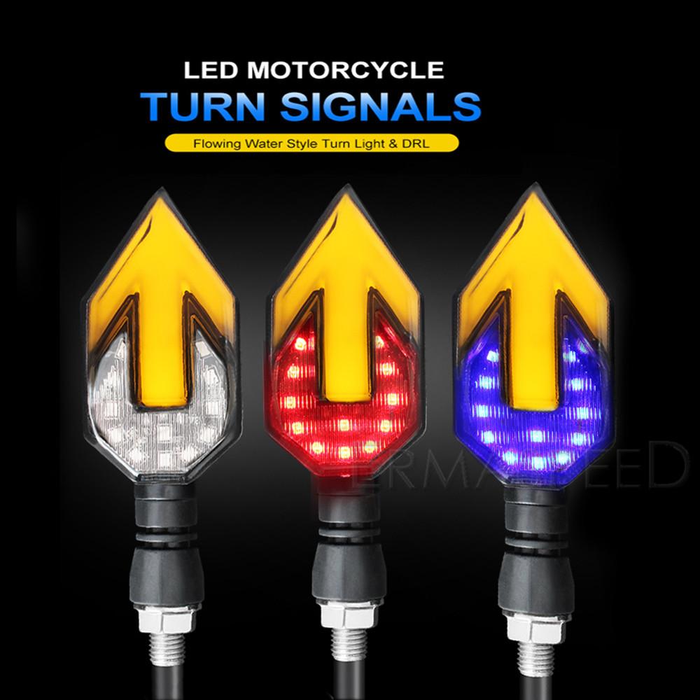 12V Motorcycle Flasher LED Blinker Motorbike Accessories Flowing Amber Turn Signals Indicator for Motocross Dirt Bike