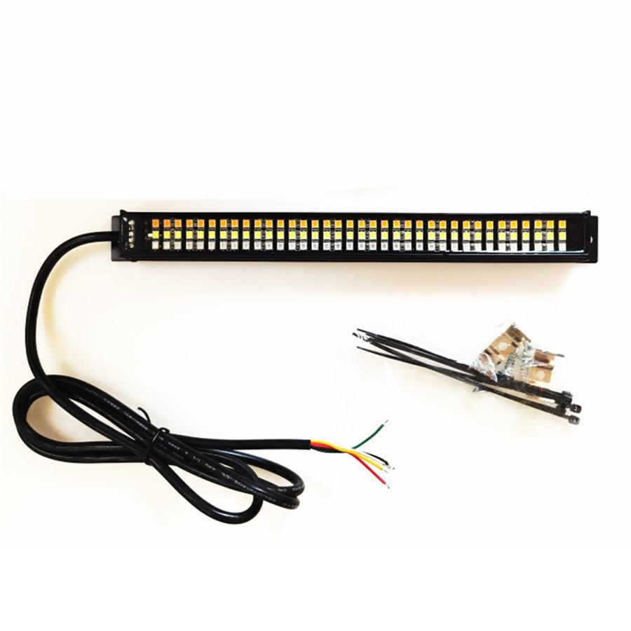 22cm Aluminum LED Motorcycle Rear Light Bar Indicator Brake Lamp Amber+Red+White