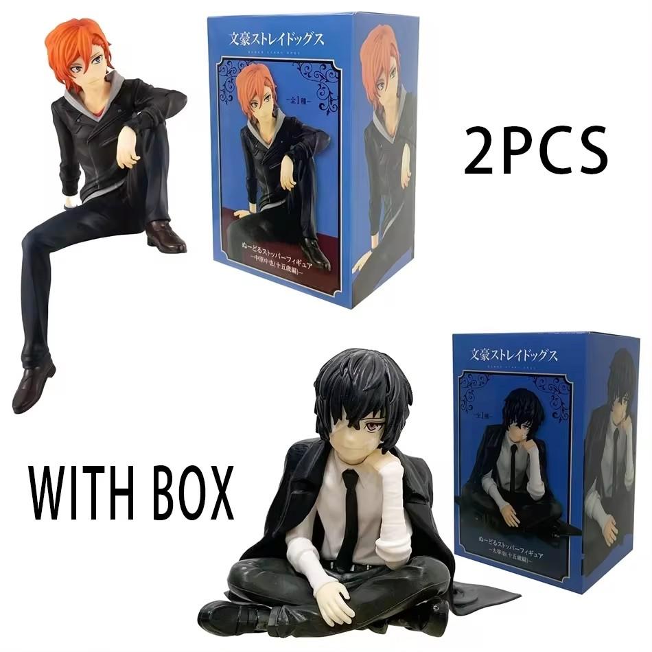 13CMBungo Stray Dogs Dazai Osamu Noodles Press Figure Japanese Cartoon Figurines Collection Cute Toys