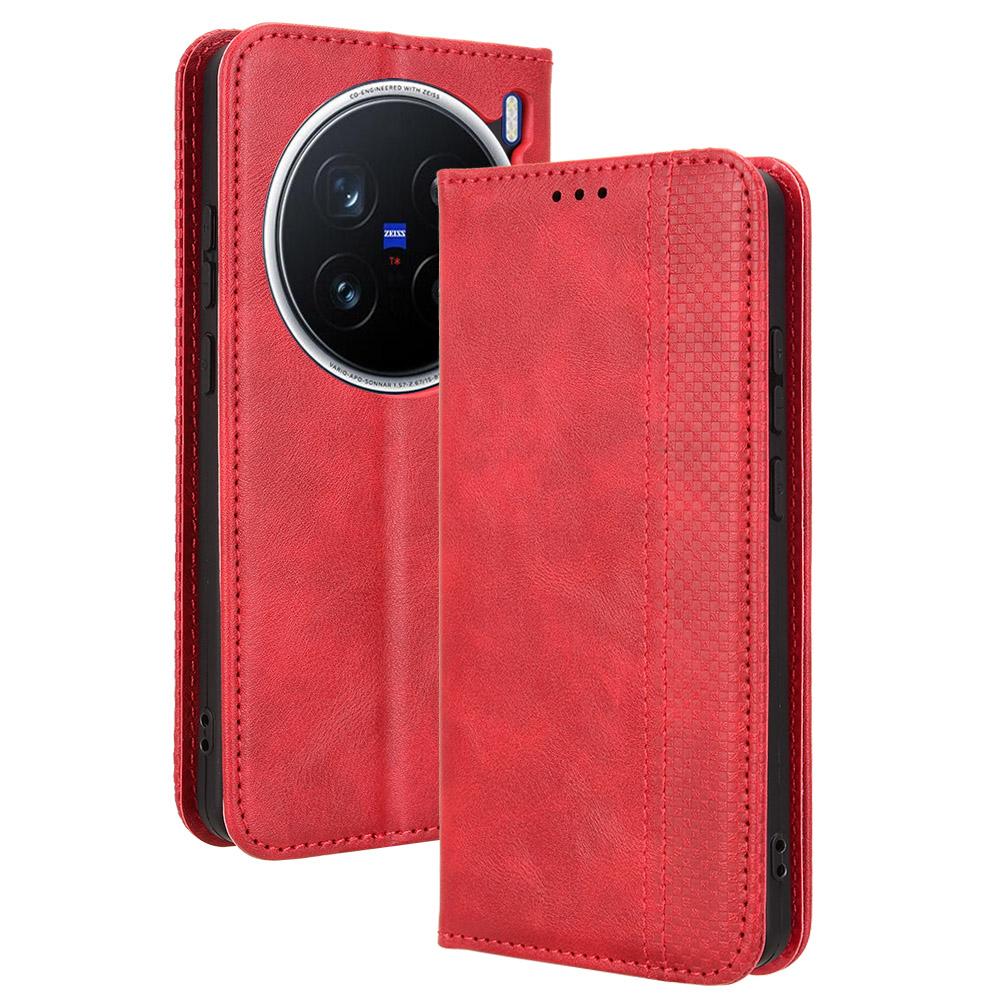 For vivo X200 Pro 5G Leather Case Wallet Stand Retro Texture Phone Cover