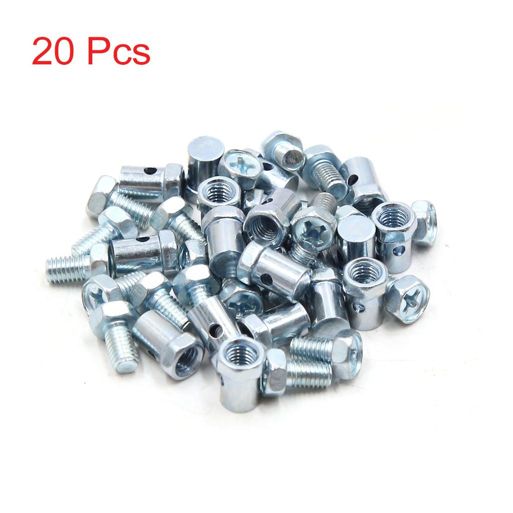 10/20/25/30/40/50/70/100pcs 5mm Thread Dia 15 x 8mm Brake Cable Wire Solderless Nipple Screw Silver Screw For Motorcycle