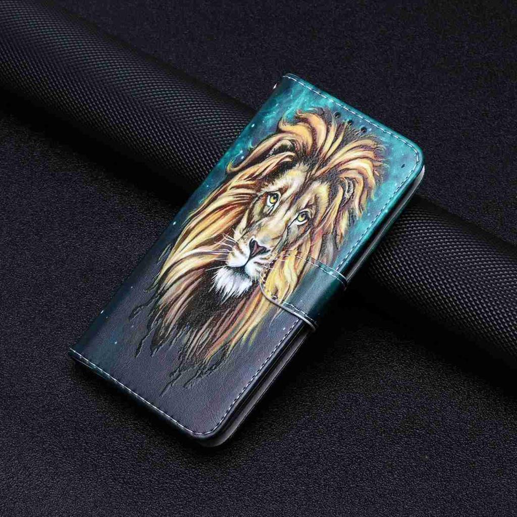 Male Lion Pattern Shockproof Card Slots PU Leather Wallet Case for iPhone,Samsung,Huawei,Xiaomi,Moto,Tecno,Google,Nokia,Oppo,ZTE,Blackview...