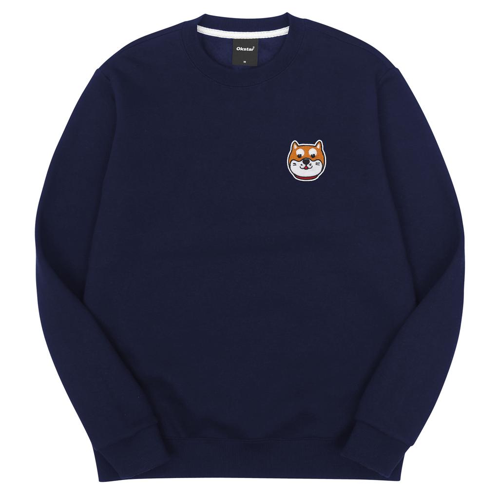 OKSTAR Shiba Inu Embroidery Patch Double-Sided Sweatshirt (Type D)