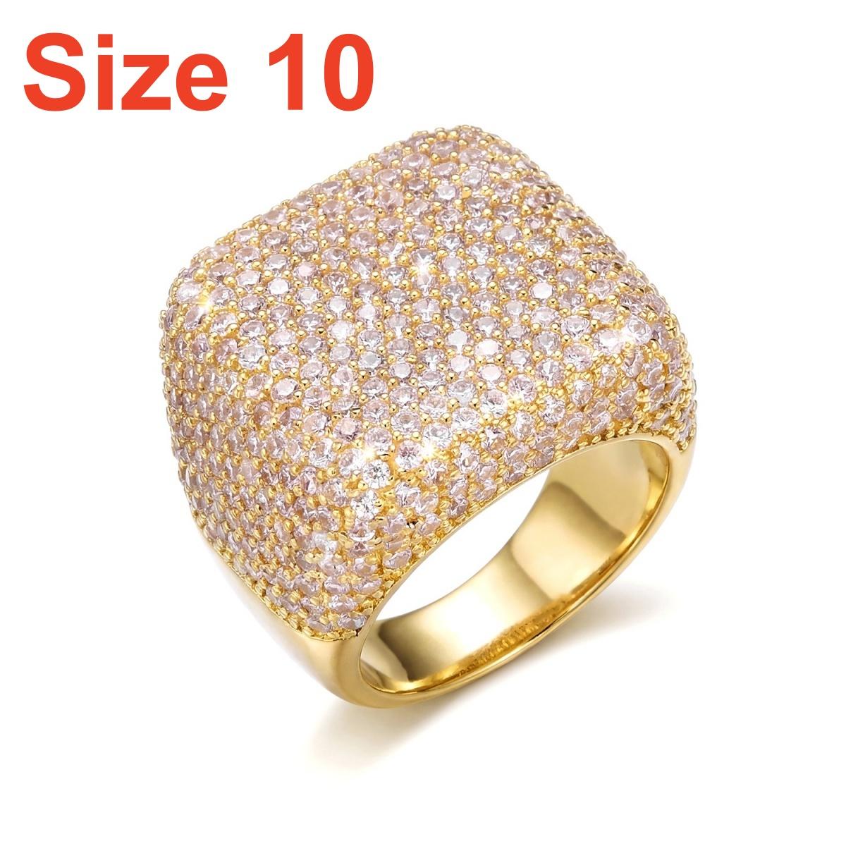

Exaggerated Square Brass Inlaid CZ Zircon Rings Minimalist Fashion Elegant Geometric Finger Ring Trendy Versatile Punk Jewelry