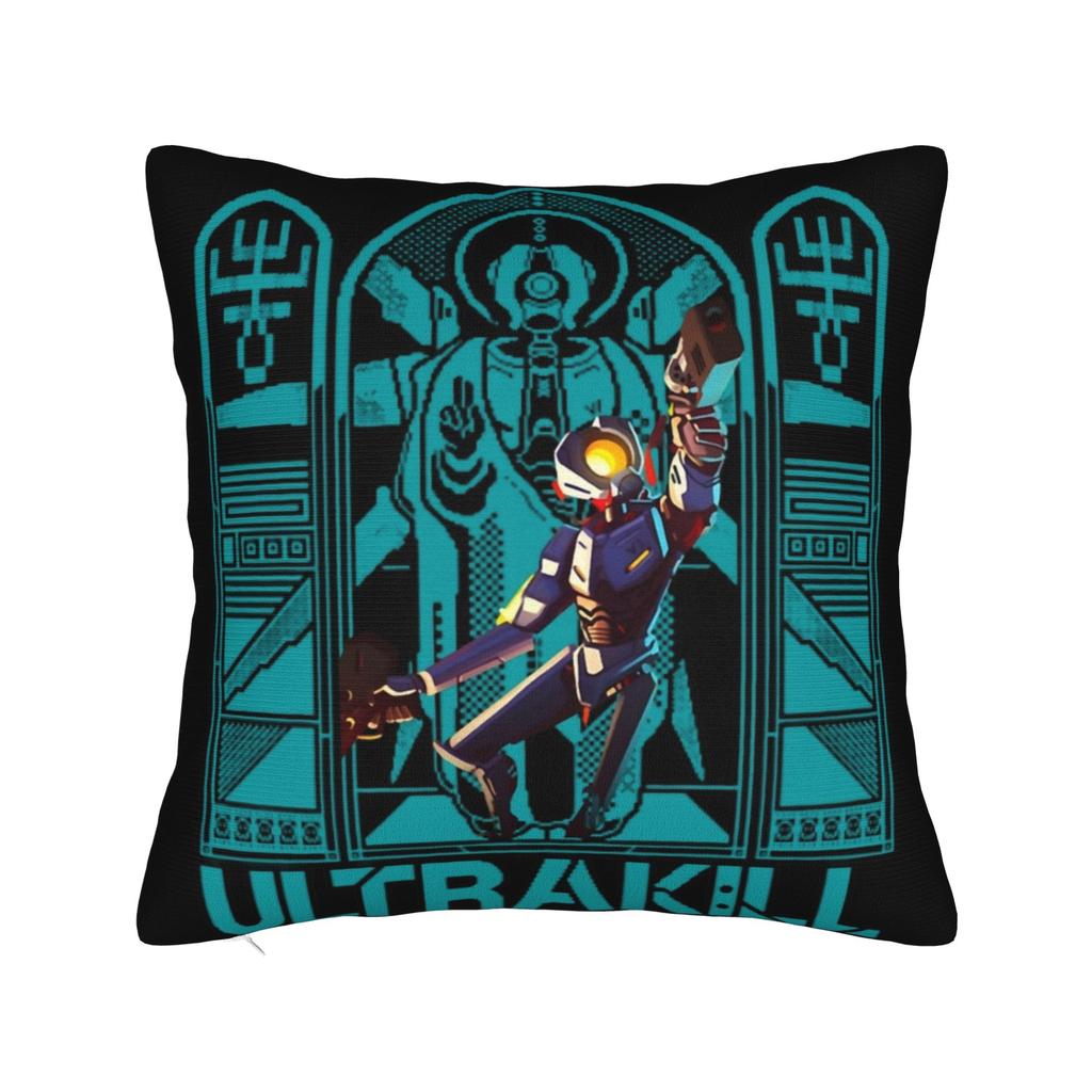 Подушки з принтом відеогри Ultrakill Наволочки для подушок Декор для теплої вітальні На блискавці Багаторозмірні