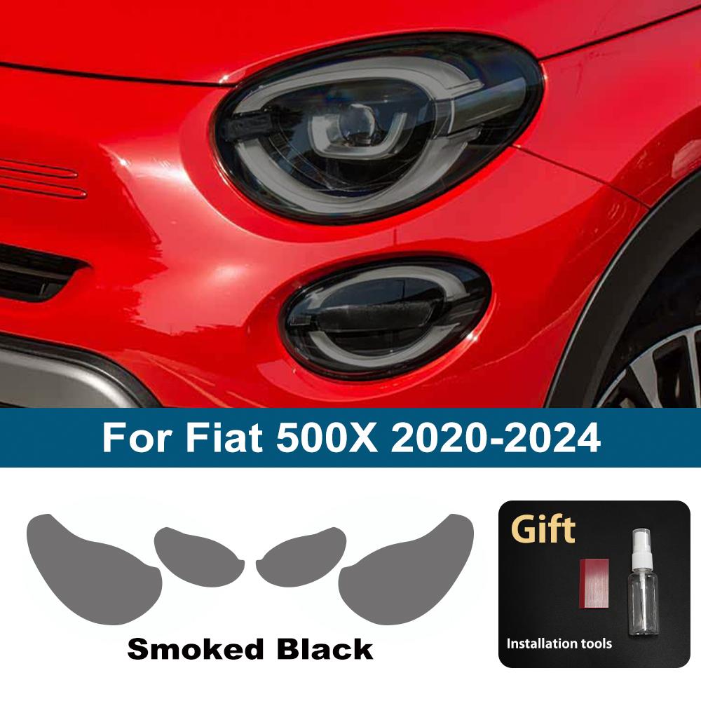 Priekš Fiat 500X 2020-2024 Dūmu Melna