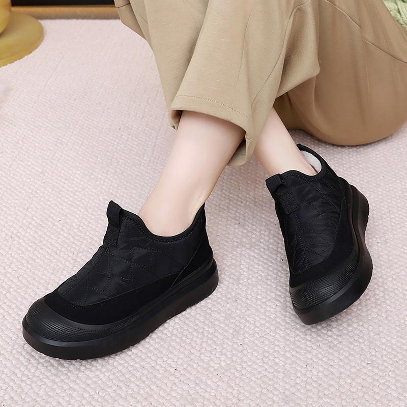 Winter New Women'S Thickened Cotton Shoes With Fleece Lining For Warmth And Anti-Slip Durable Bottom; Free Shipping