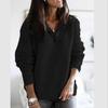 Herbst Winter Damen Langarm Umlegekragen Reißverschluss Strickpullover Pullover Mäntel