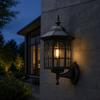 Solar Vintage Wall Light Motion Sensor Outdoor Sconce with Glass Shade Waterproof Garden