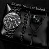 2/4PCS Men's Watch Set Business Fashion Roman Digital Scale Quartz Watch Jewelry Set Suitable for Daily Clothing Matching