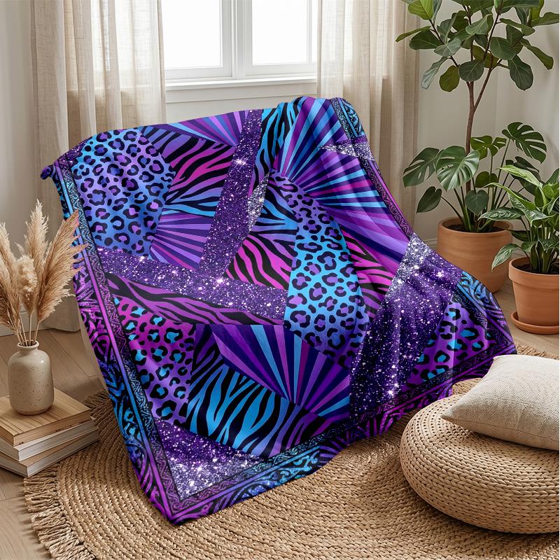 Purple Dolphins and Roses Theme blanket Lightweight Warm Flannel Blanket Decorative Throw Blanket for Home Decoration