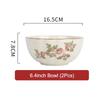 SOLECASA European Style Retro Ceramic Tableware Rose Pattern Bowl Plates Dessert Dish Spaghetti Plate Fruit Salad Bowl household