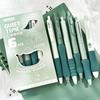 6Pcs Black Ink Retractable Gel Pen Kawaii Gradient Colorful Gel Pen Quick-Drying Signature Pen Student Stationery Set