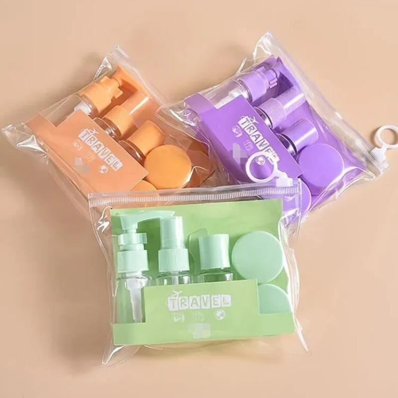 5pcs Travel Bottle Set Transparent Cosmetic Plastic Bottles Portable Leak Proof Empty Containers for Lotion Cream Spray