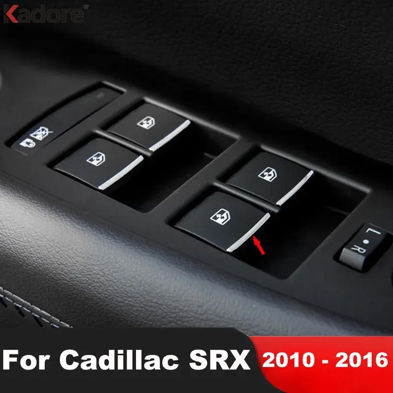 For Cadillac SRX 2010 2011 2012 2013 2014 2015 2016 Chrome Car Inner Window Lift Switch Button Cover Trim Interior Accessories