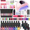 27 Colors Gel Polish Set, Nail Art Tools Kit with Builder Gel, Rhinestones, Stickers, Nail Tips, LED Lamp & Drill Machine