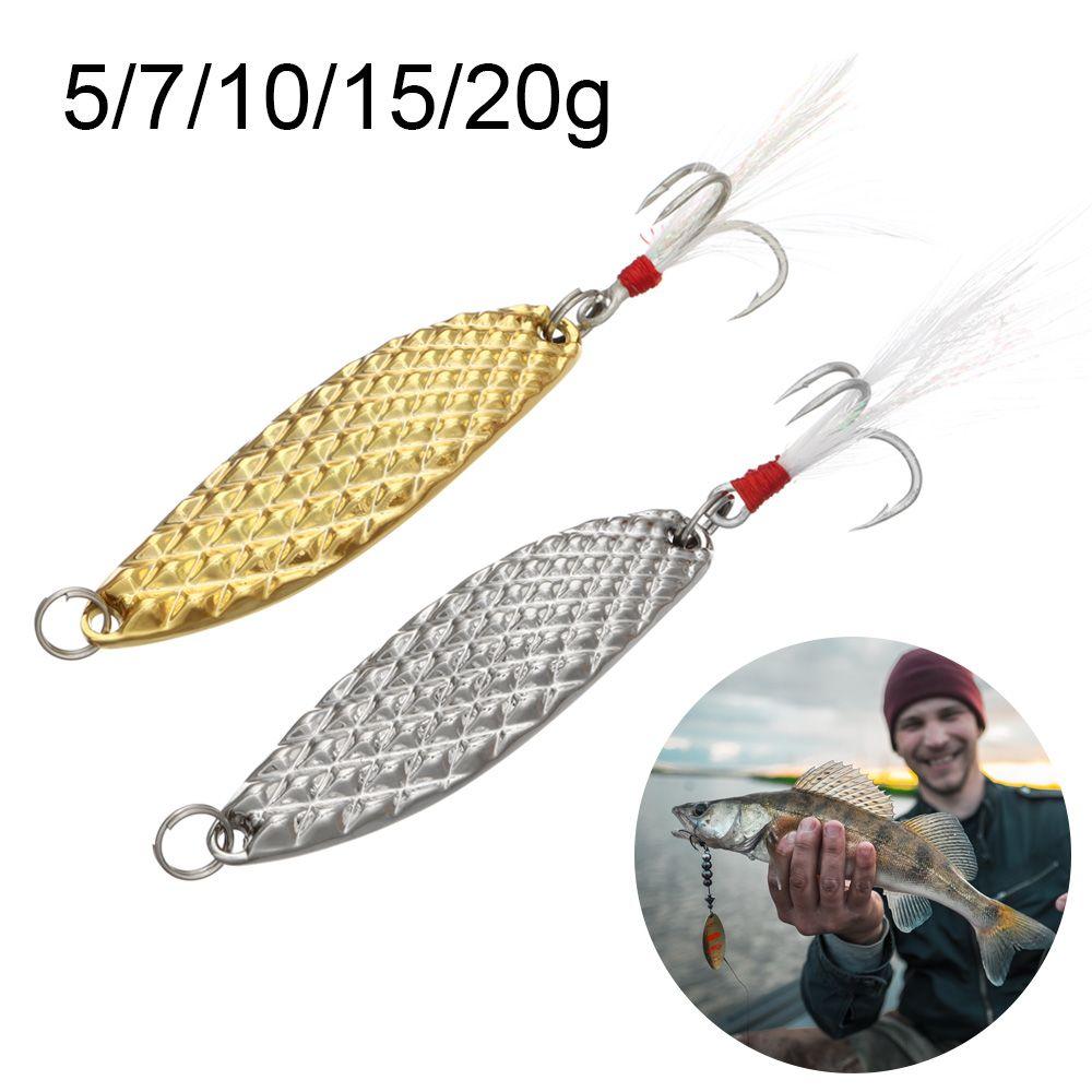 

Bass with Feather Treble Hook for Sea Ocean Metal Spoons VIB Fishing Lures Sequin Bait Crank Baits