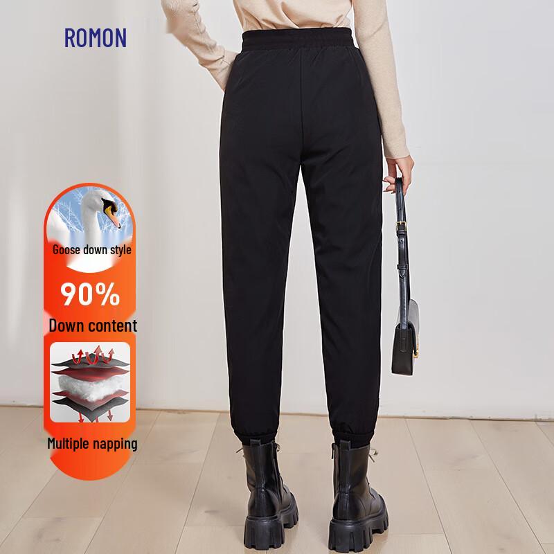 Damen 90% Gänsedaunen Elastische High-Waist Workwear Hose