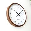 KATOMOKU muku Uhr 13 LL Walnuss km-139WA Wanduhr mit schleichender Sekunde, 38,2 cm Durchmesser (Quarzuhr)
