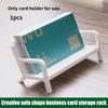 1 Stück Einfacher Weißer Bankstil Visitenkartenhalter Ständer Etui Modernes Sofa Namenskarte Desktop-Organizer Schulbüromaterial