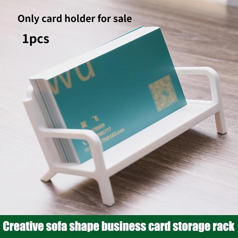 1 Stück Einfacher Weißer Bankstil Visitenkartenhalter Ständer Etui Modernes Sofa Namenskarte Desktop-Organizer Schulbüromaterial