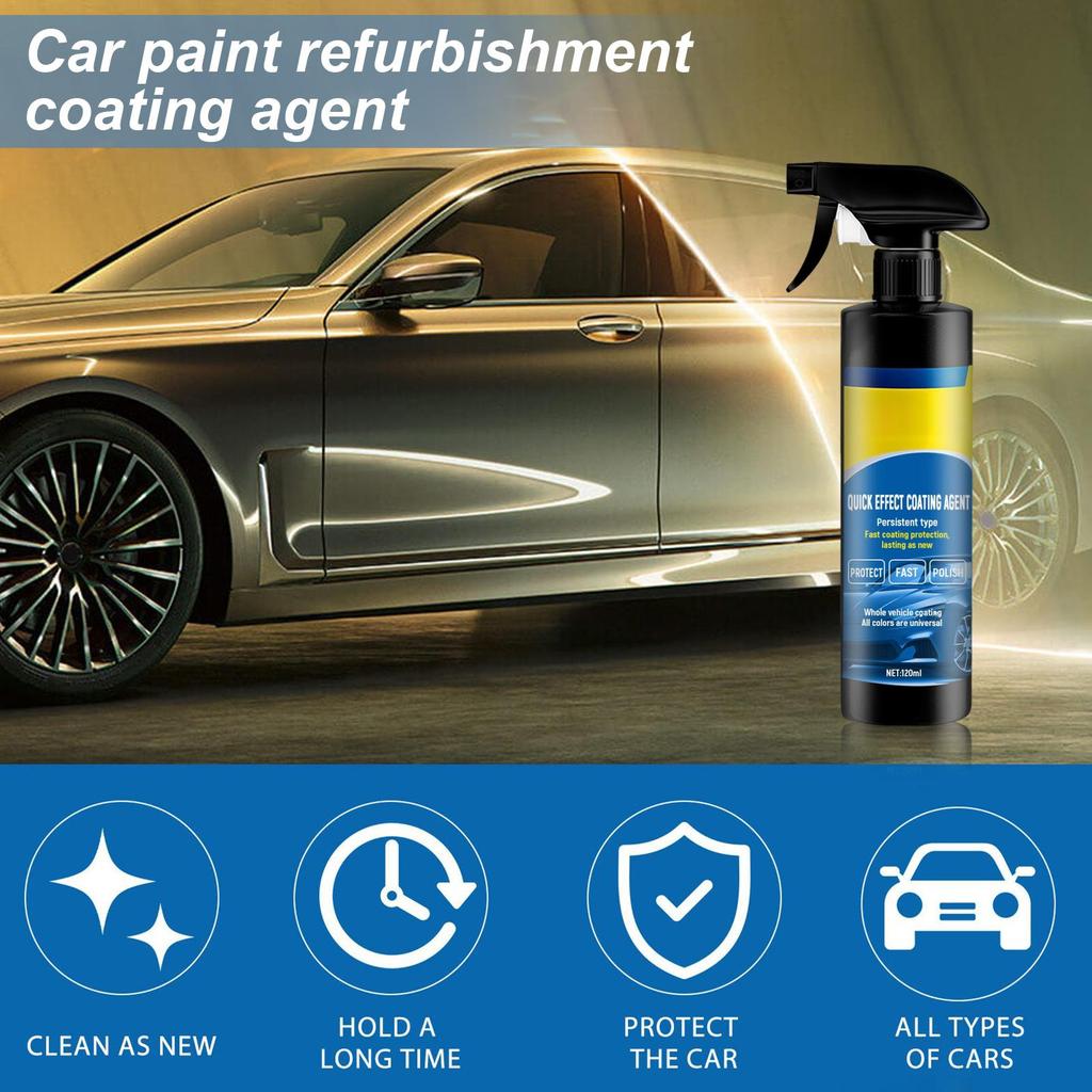 Car Coating Agent 120ml Nano Coating Agent Polish Spray Glass Cleaner Scratch Wax Waterless Wash for Exterior Paint Motorcycle
