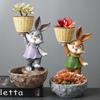 Resin Cartoon Animal Simulation Rabbit Succulent Green Plant Flower Pot Ornament Courtyard Outdoor Garden Ornament