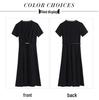Hepburn-Inspired Slim-Fit Black Knee-Length Dress for Spring/Summer