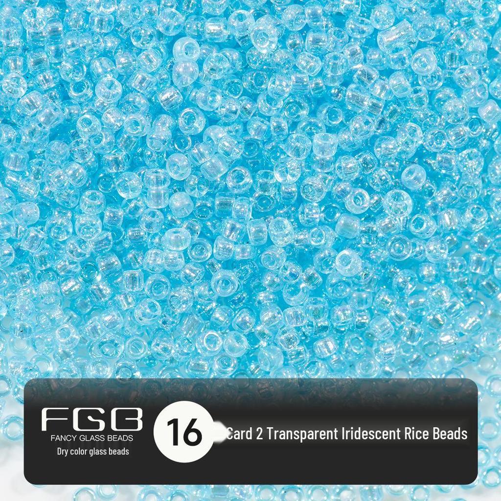 FGB Transparente Irisierende 2mm Runde Glasperlen für DIY Schmuck
