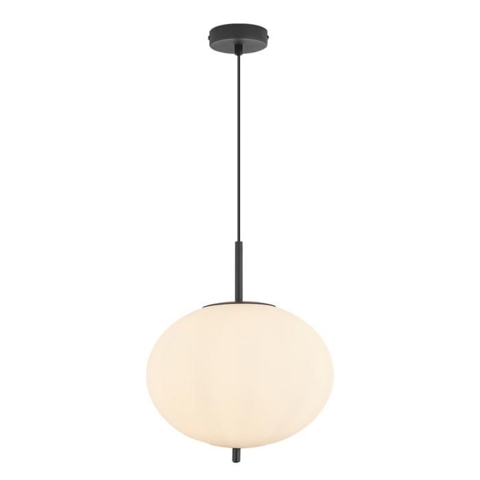 Suspension ovale verre opale 23W IP20 E27 Diam 290mm