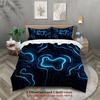 3Pcs Breathable Geometric Pattern Duvet Cover Set, All Season Machine Washable Bedding with Pillowcases Home Decor