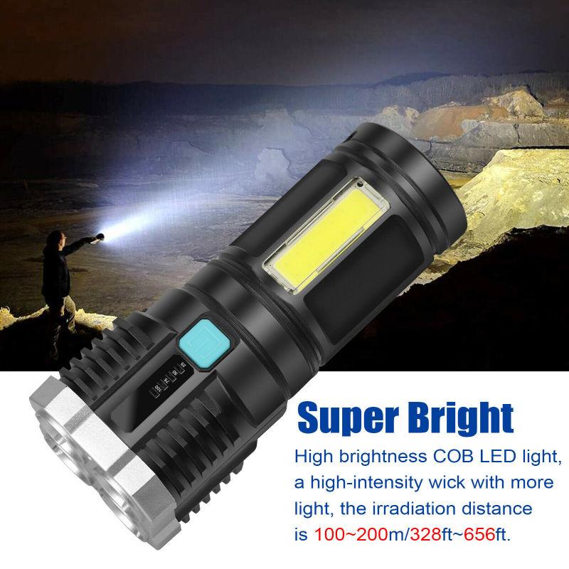 Super Bright Led Torch Usb Rechargeable Ip44 Waterproof Tactical Flashlight Lantern Lamp For Outdoor