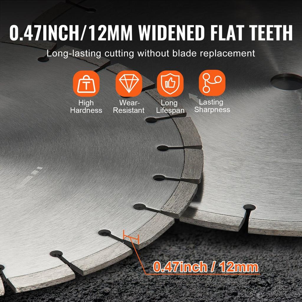 Diamond Blade 20inch Concrete Saw Blade Wet or Dry 0.47inch Flat Teeth