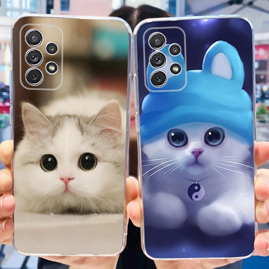 Liquid Silicone Case For Samsung A53 5G A33 5G A73 G5 Cover Transparent Soft TPU Coque With Pattern For Samsung M53 M33 5G Capa